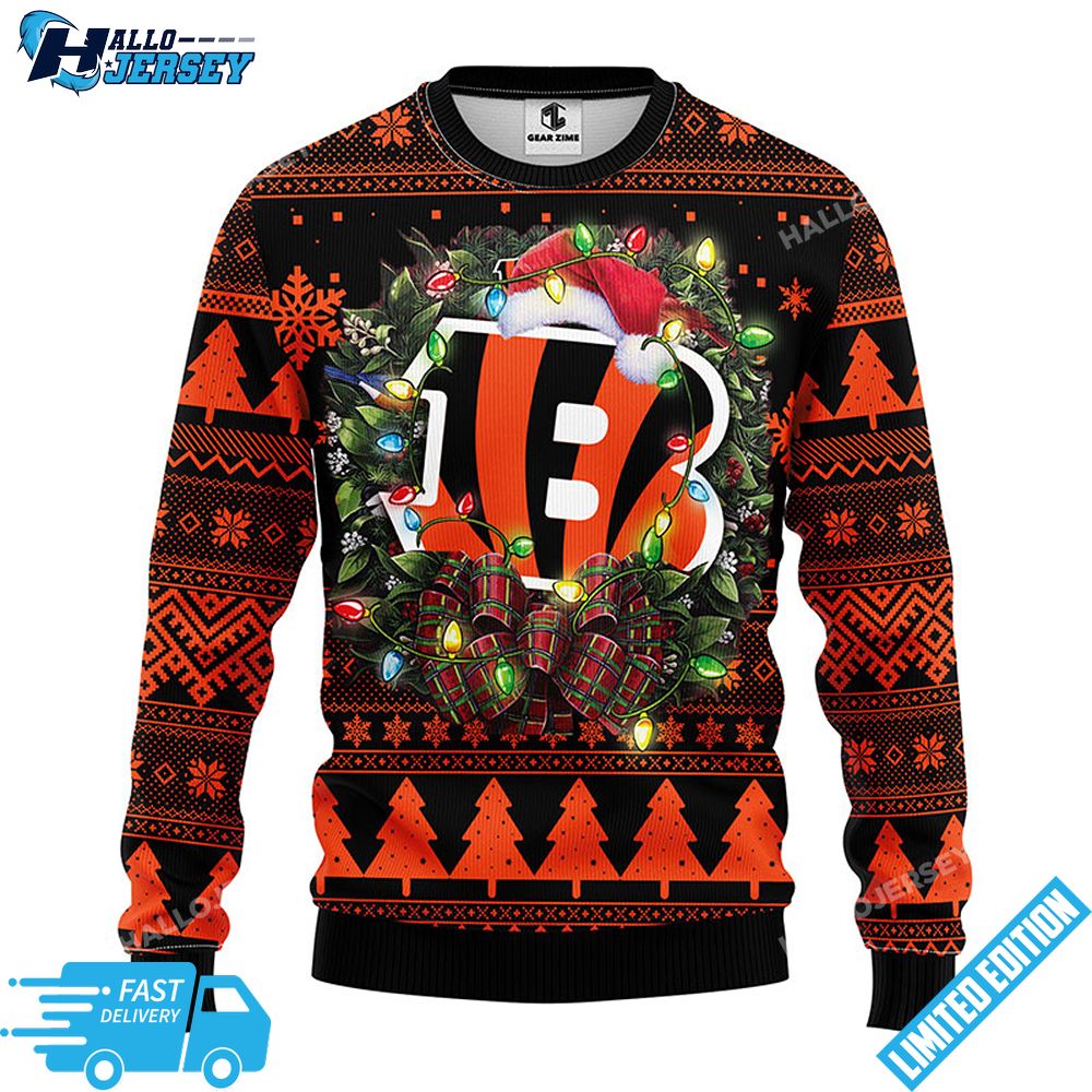 Cincinnati Bengals Christmas Light Up NFL Ugly Sweater