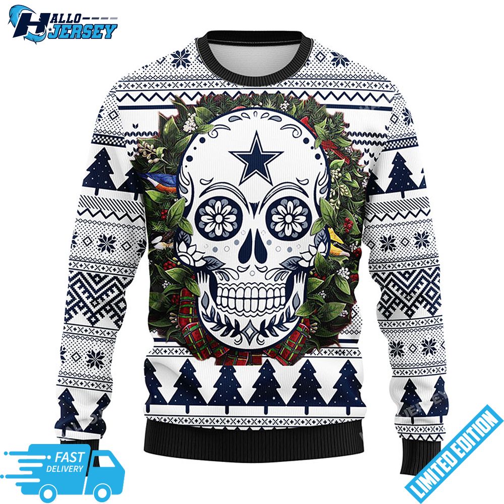 Dallas Cowboys Skull NFL Christmas Sweater