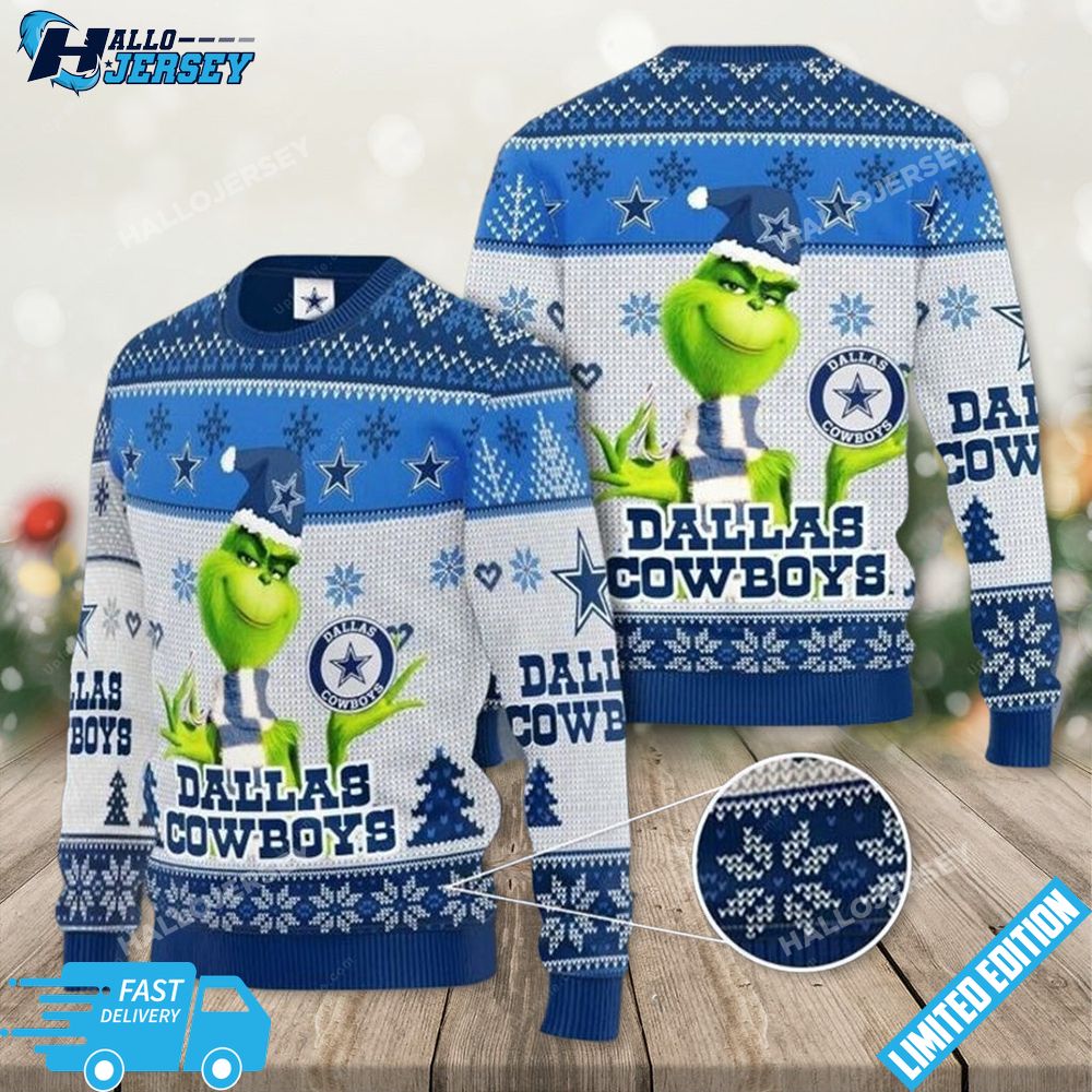 Dallas Cowboys Grinch Ugly Sweater