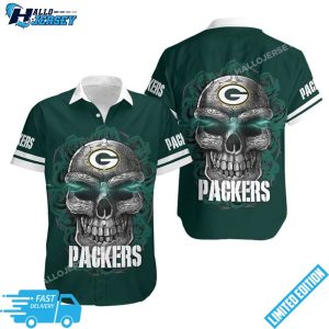 Green Bay Packers Sugar Skull NFL Hawaiian Shirt