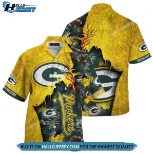 Green Bay Packers Tropical Print Summer Hawaiian Shirt