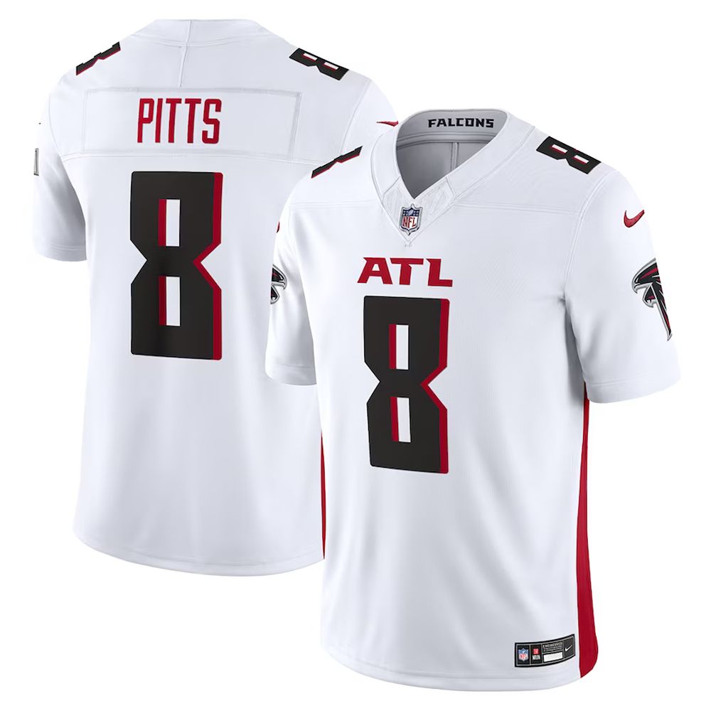 Mens Atlanta Falcons Kyle Pitts Nike Vapor F.U.S.E. Limited Jersey White, Atlanta Falcons Uniform