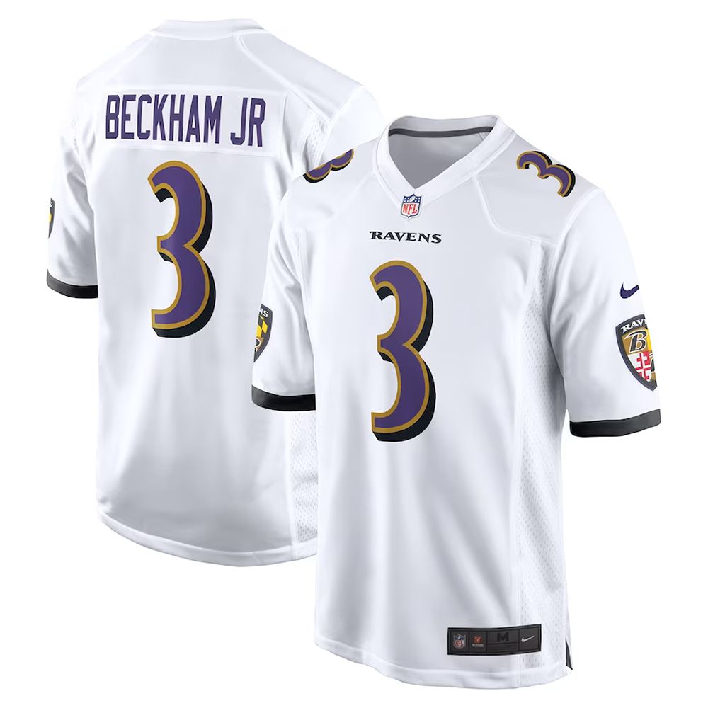 Mens Baltimore Ravens Odell Beckham Jr. Nike Game Jersey White, Baltimore Ravens uniforms