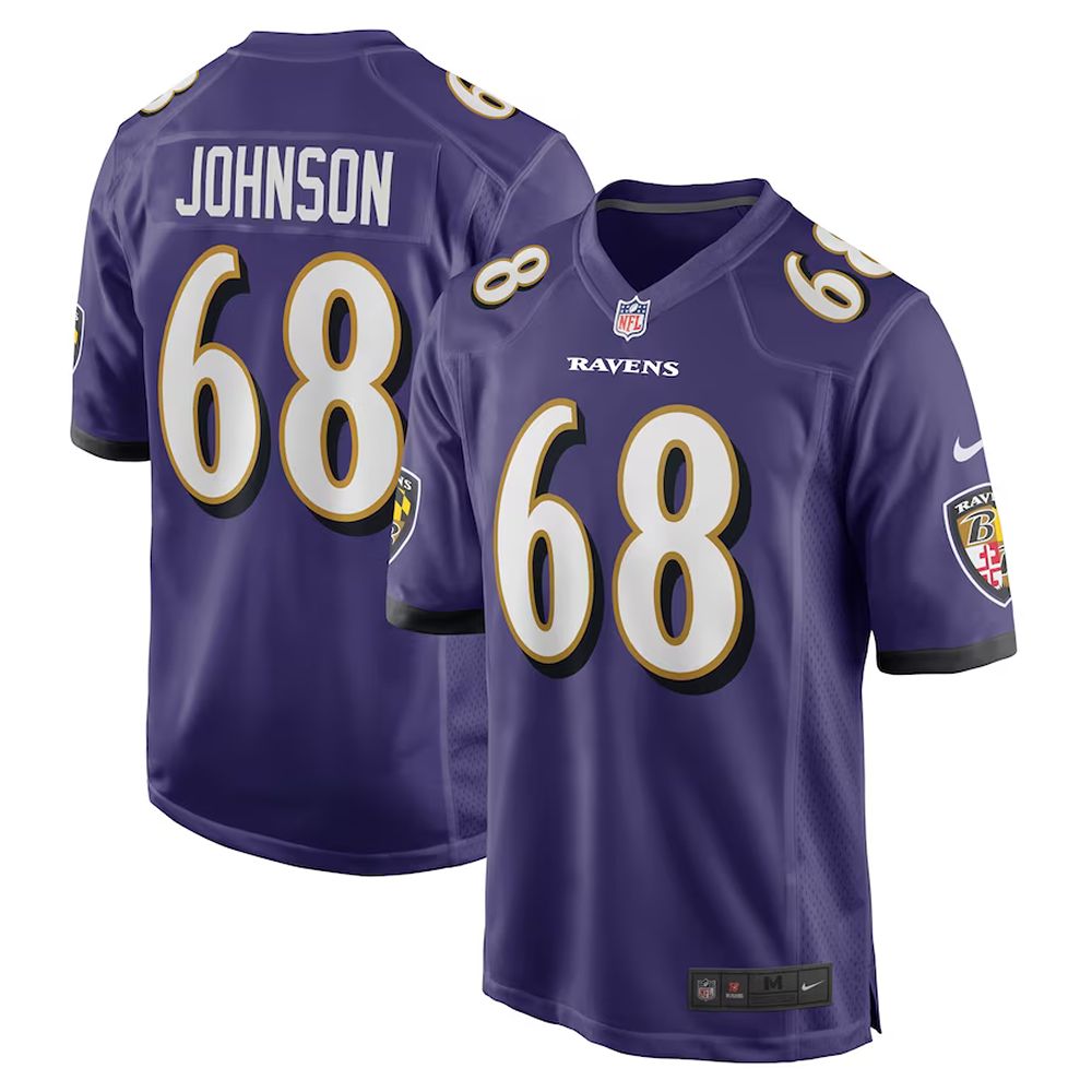 Mens Baltimore Ravens Zack Johnson Nike Home Game Player Jersey Purple