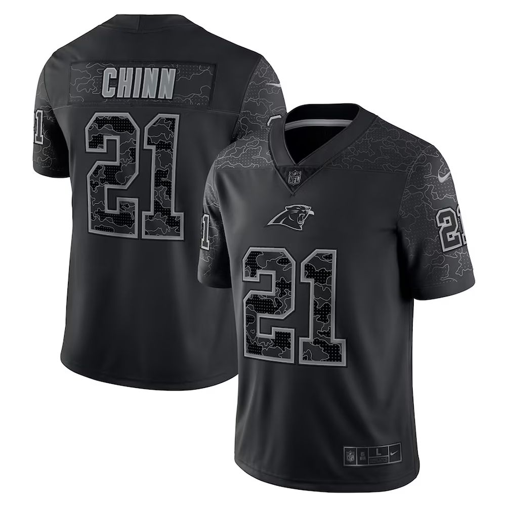 Mens Carolina Panthers Jeremy Chinn Nike RFLCTV Limited Jersey Black