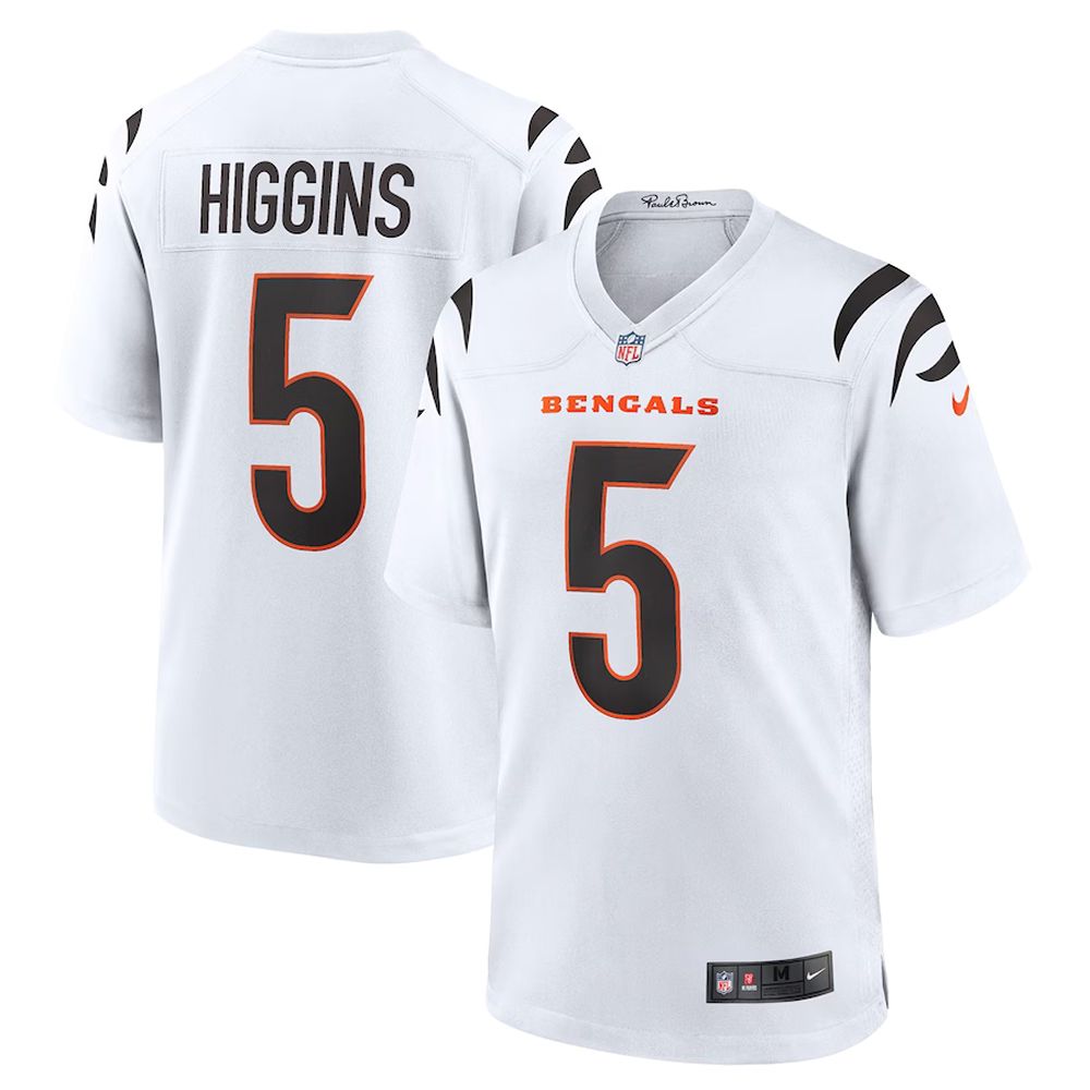 Mens Cincinnati Bengals Tee Higgins Nike Game Jersey White, Cincinnati Bengals Gift Ideas