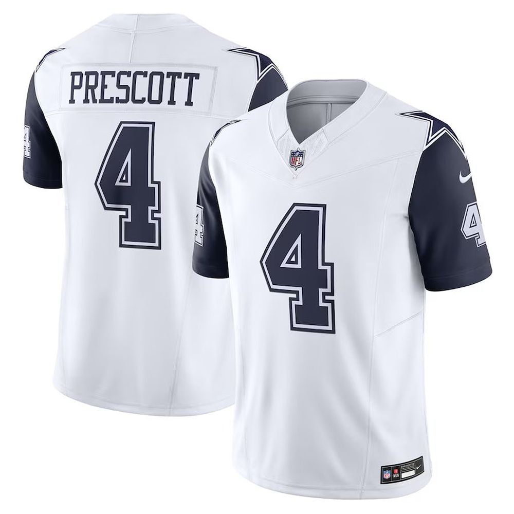 Dak Prescott White Thanksgiving Alternate Jersey, Men's Dallas Cowboys 4  NFL Limited Jersey