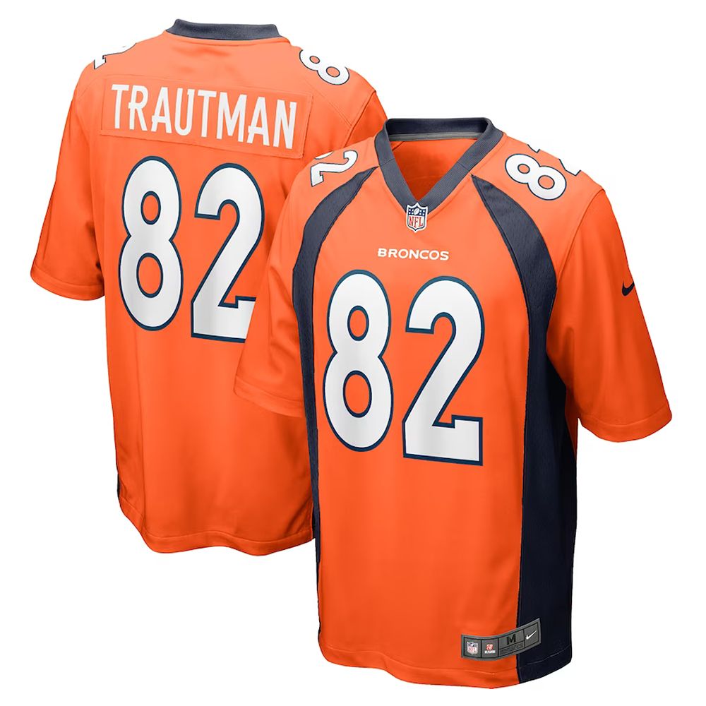 Mens Denver Broncos Adam Trautman Team Game Jersey Orange