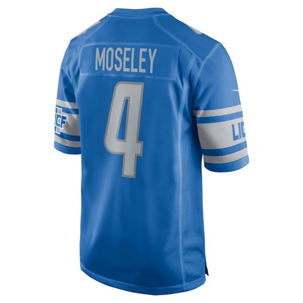 Mens Detroit Lions Emmanuel Moseley Game Jersey Blue