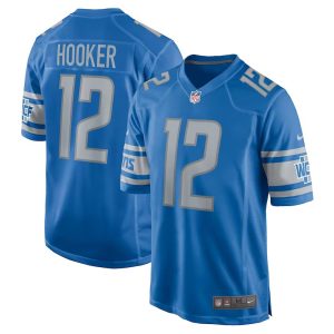 Mens Detroit Lions Hendon Hooker Nike Blue 2023 NFL Draft Pick Game Jersey 1