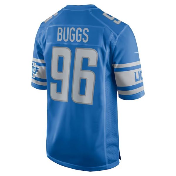 Mens Detroit Lions Isaiah Buggs Home Game Player Jersey Blue