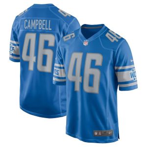 Mens Detroit Lions Jack Campbell Nike Blue 2023 NFL Draft First Round Pick Game Jersey 1