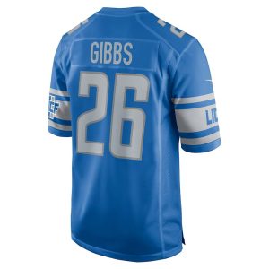 Mens Detroit Lions Jahmyr Gibbs Nike Blue 2023 NFL Draft First Round Pick Game Jersey 2