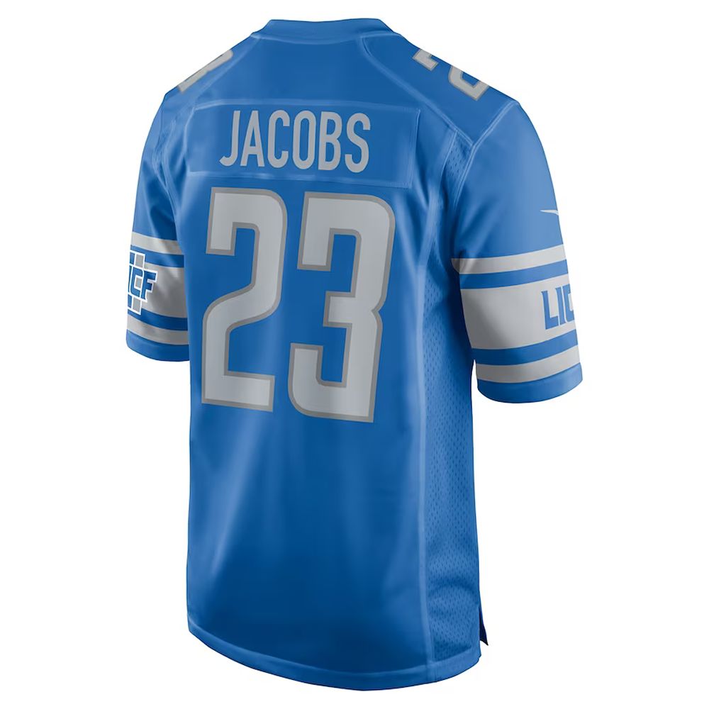 Mens Detroit Lions Jerry Jacobs Team Game Jersey Blue