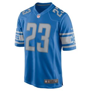 Mens Detroit Lions Jerry Jacobs Nike Blue Team Game Jersey 3