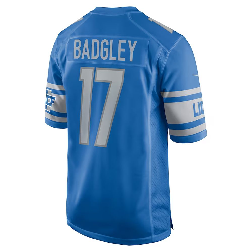 Mens Detroit Lions Michael Badgley Home Game Player Jersey Blue