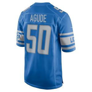 Mens Detroit Lions Mitchell Agude Nike Blue Game Jersey 3