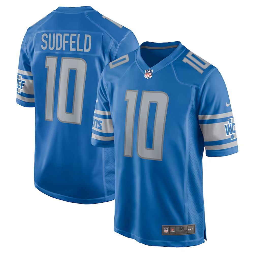 Mens Detroit Lions Nate Sudfeld Home Game Player Jersey Blue