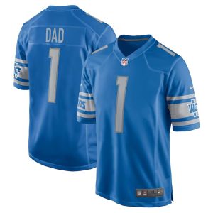 Mens Detroit Lions Number 1 Dad Nike Blue Game Jersey 1