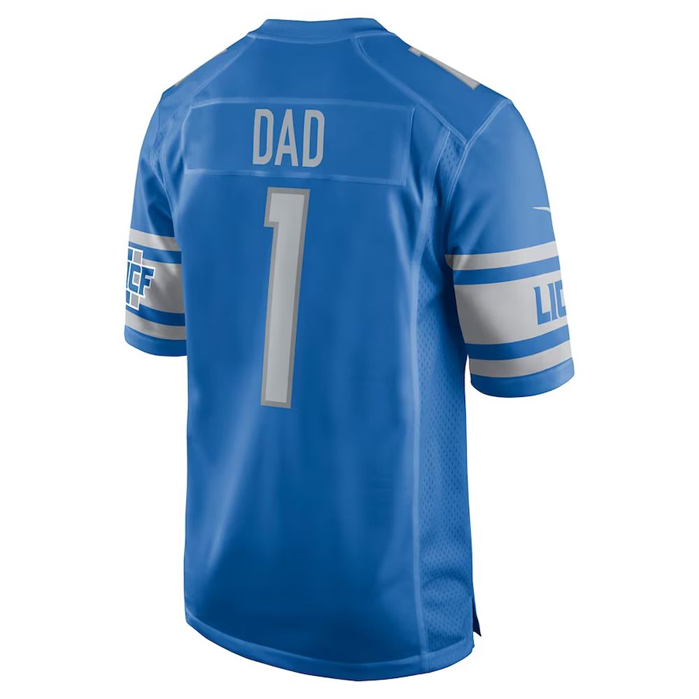 Mens Detroit Lions Number 1 Dad Game Jersey Blue