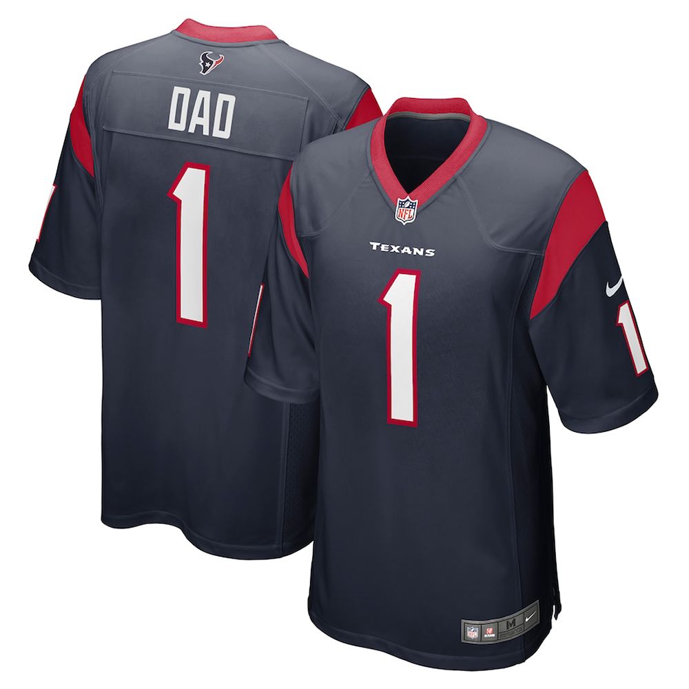 Mens Houston Texans Number 1 Dad Game Jersey Navy, Houston Texans Uniforms