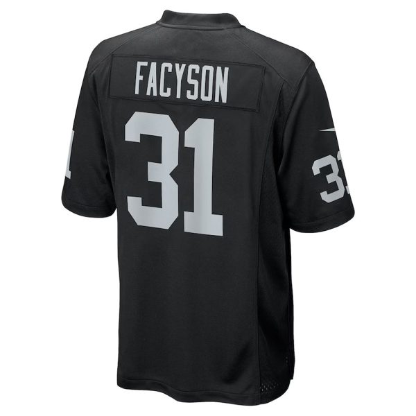 Mens Las Vegas Raiders Brandon Facyson Team Game Jersey Black