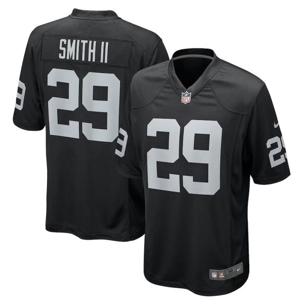 Mens Las Vegas Raiders Christopher Smith II Jersey Team Game Black