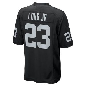 Mens Las Vegas Raiders David Long Jr Nike Team Game Jersey Black 3