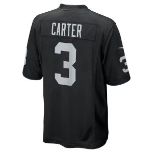 Mens Las Vegas Raiders DeAndre Carter Nike Game Player Jersey Black 3