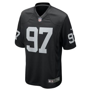 Mens Las Vegas Raiders Janarius Robinson Team Game Jersey Black