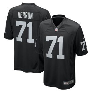 Mens Las Vegas Raiders Justin Herron Team Game Jersey Black