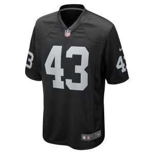 Mens Las Vegas Raiders Kanai Mauga Team Game Jersey Black