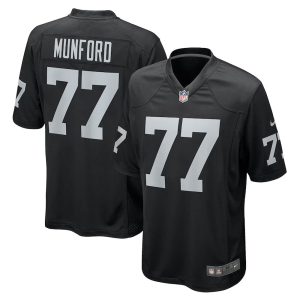 Mens Las Vegas Raiders Thayer Munford Jr. Team Game Jersey Black