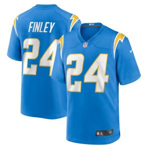 Mens Los Angeles Chargers AJ Finley Powder Team Game Jersey Blue