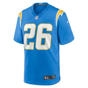 Mens Los Angeles Chargers Duke Shelley Team Game Jersey Powder Blue