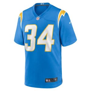 Mens Los Angeles Chargers Jaret Patterson Team Game Jersey Powder Blue