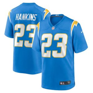 Mens Los Angeles Chargers Matt Hankins Team Game Jersey Powder Blue