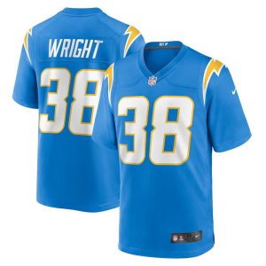 Mens Los Angeles Chargers Milton Wright Game Jersey Powder Blue