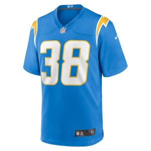 Mens Los Angeles Chargers Milton Wright Game Jersey Powder Blue