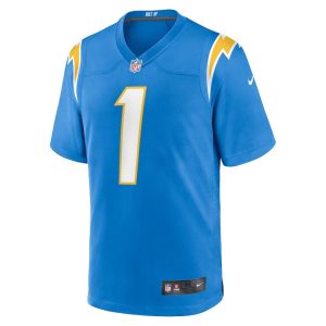 Mens Los Angeles Chargers Number 1 Dad Game Jersey Powder Blue