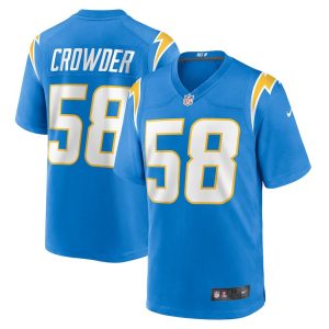 Mens Los Angeles Chargers Tae Crowder Team Game Jersey Powder Blue