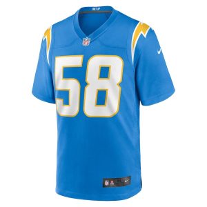 Mens Los Angeles Chargers Tae Crowder Team Game Jersey Powder Blue