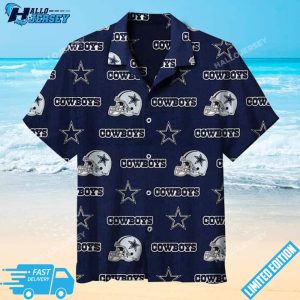 NFL Dallas Cowboys Football Helmet Hawaiian Shirt