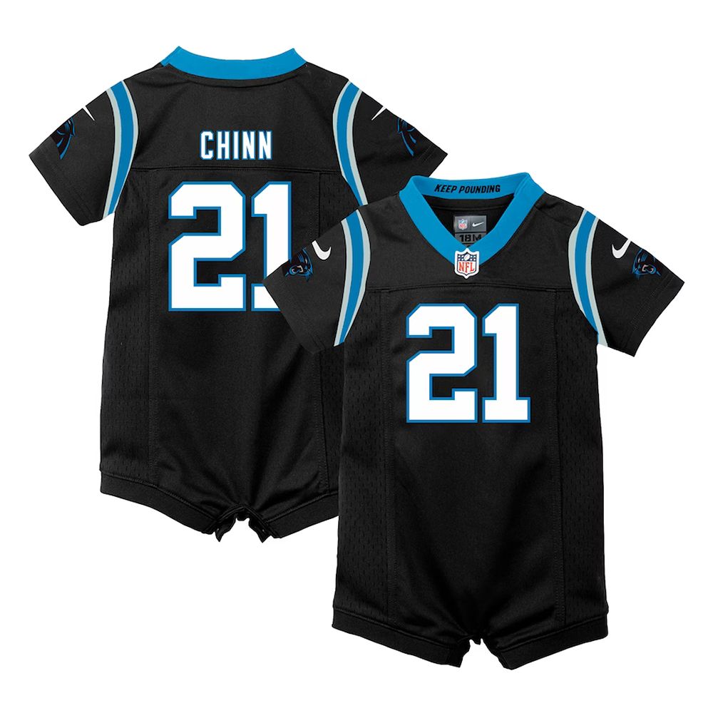 Newborn Carolina Panthers Jeremy Chinn Nike Romper Game Jersey Black, Carolina Panthers Uniforms
