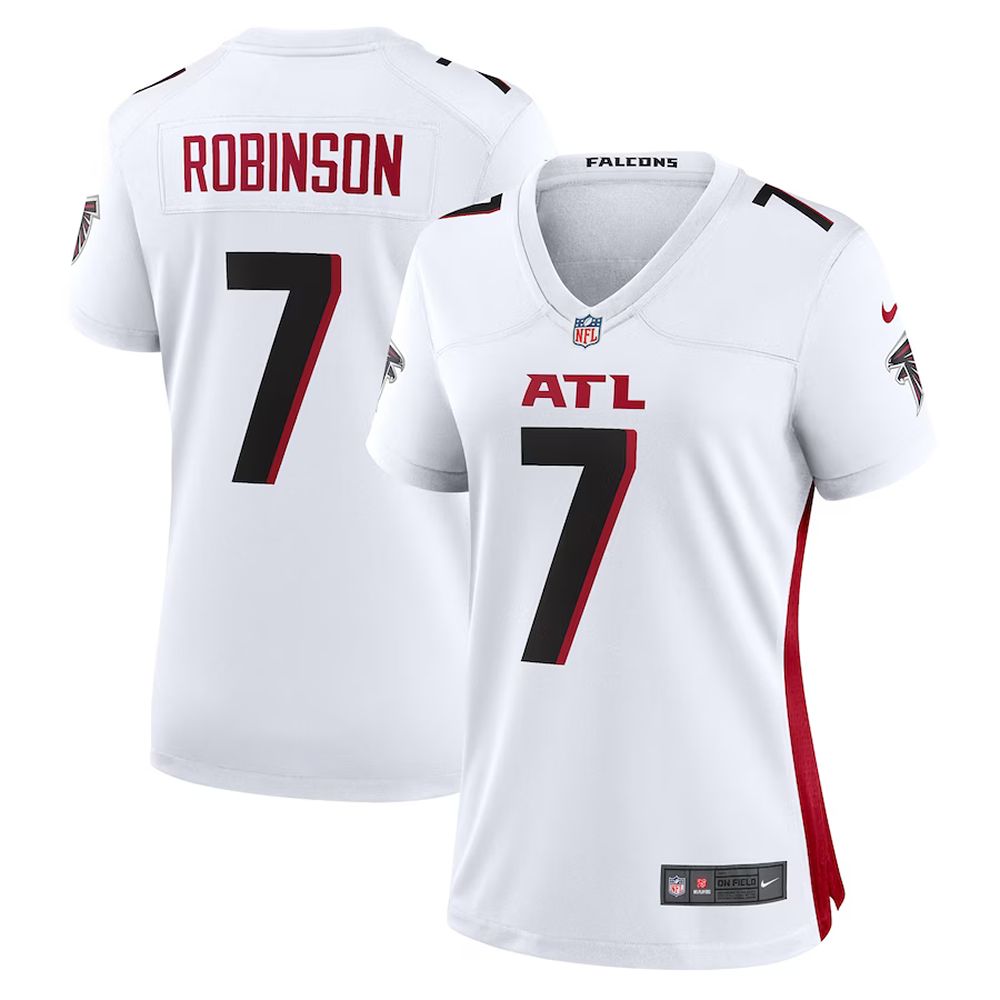 Womens Atlanta Falcons Bijan Robinson Nike Away Game Jersey White, Atlanta Falcons Uniform