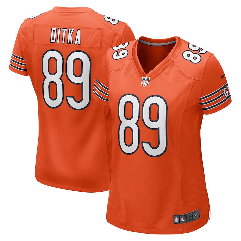 Womens Chicago Bears Mike Ditka Nike Retired Player Jersey Orange