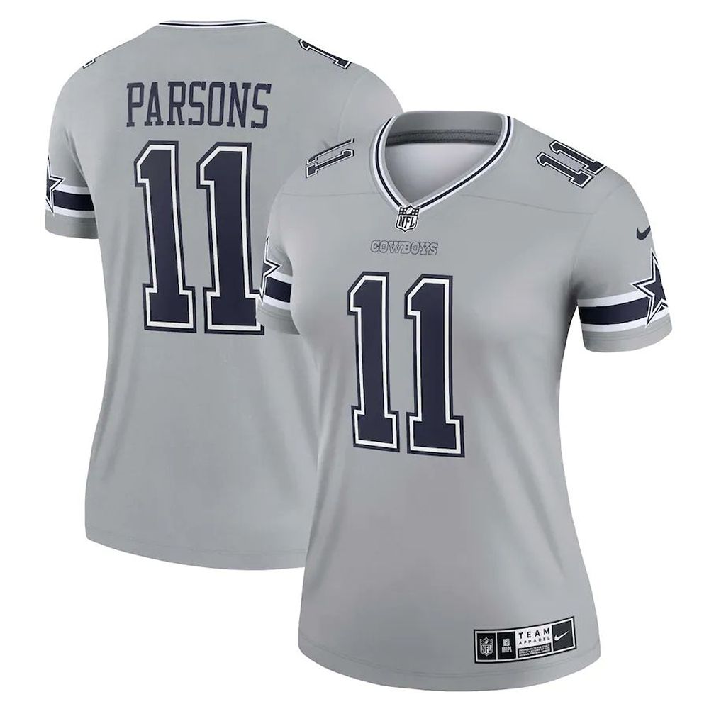 Women's Nike CeeDee Lamb Gray Dallas Cowboys Inverted Legend Jersey 