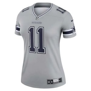 Men's Dallas Cowboys Dak Prescott Nike Gray Inverted Legend Jersey