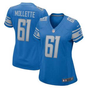 Womens Detroit Lions Alex Mollette Nike Blue Team Game Jersey 1
