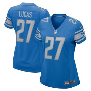 Womens Detroit Lions Chase Lucas Nike Blue Team Game Jersey 1